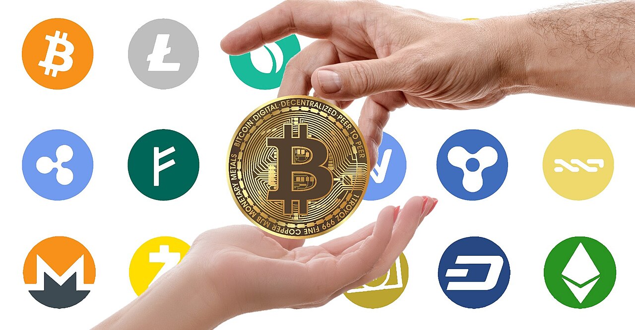 A montage of cryptocurrency token logos, standing in for the many chains that carry a token labelled USDC